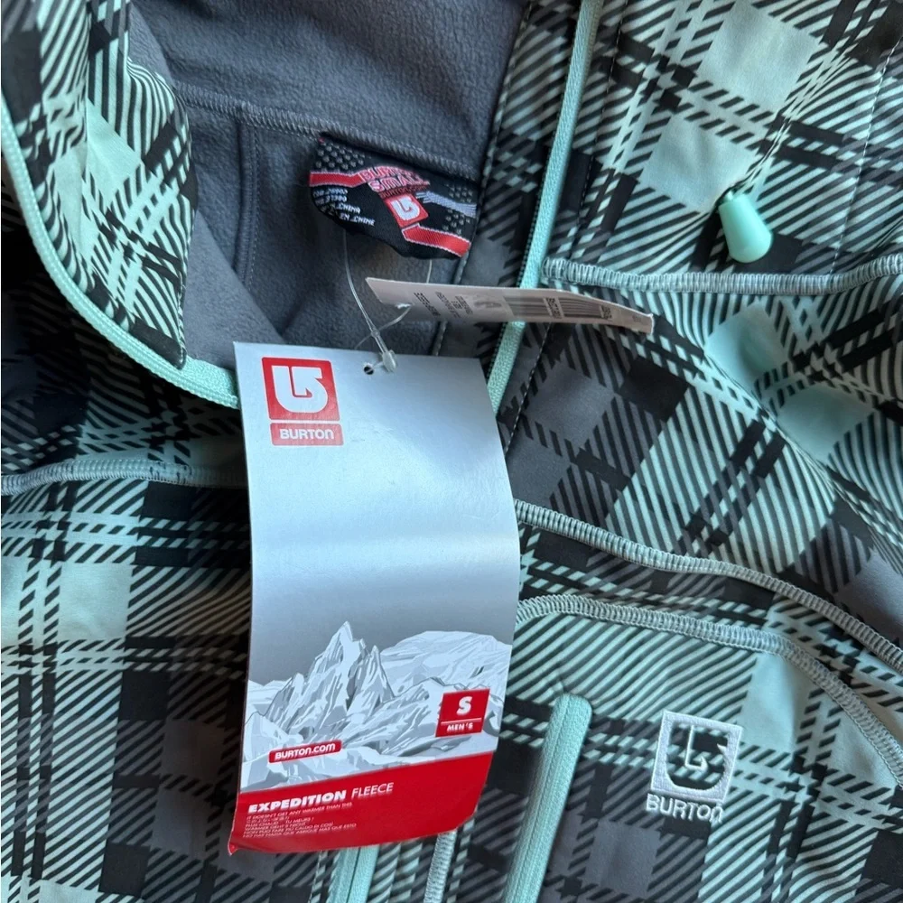 NWT Burton Grey and Mint Plaid Snowboard Jacket size: Small